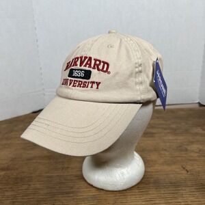Harvard University Hat The Coop Tan Red Logo Soft Fit Dad Cap New Adjustable